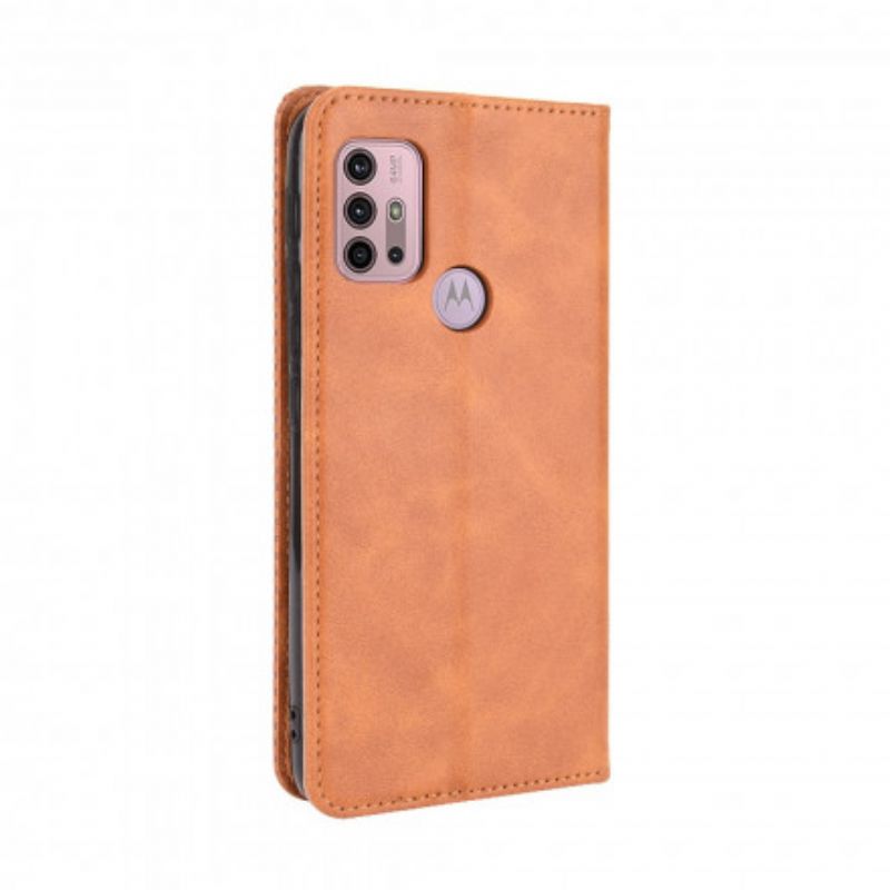 Flip Kotelot Moto G30 / G10 Tyylitelty Vintage-nahkaefekti