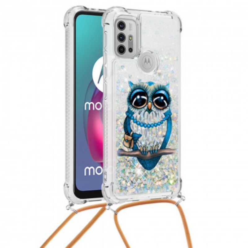 Kuori Moto G30 / G10 Neiti Owl Paljettinauha