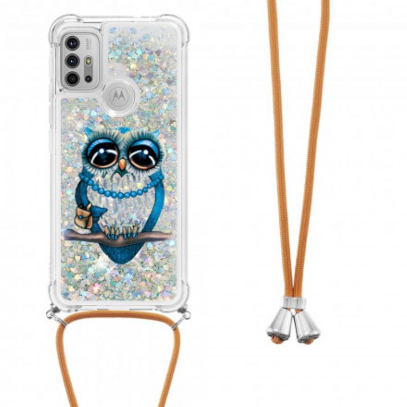 Kuori Moto G30 / G10 Neiti Owl Paljettinauha