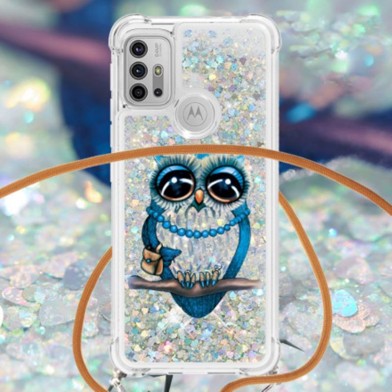 Kuori Moto G30 / G10 Neiti Owl Paljettinauha