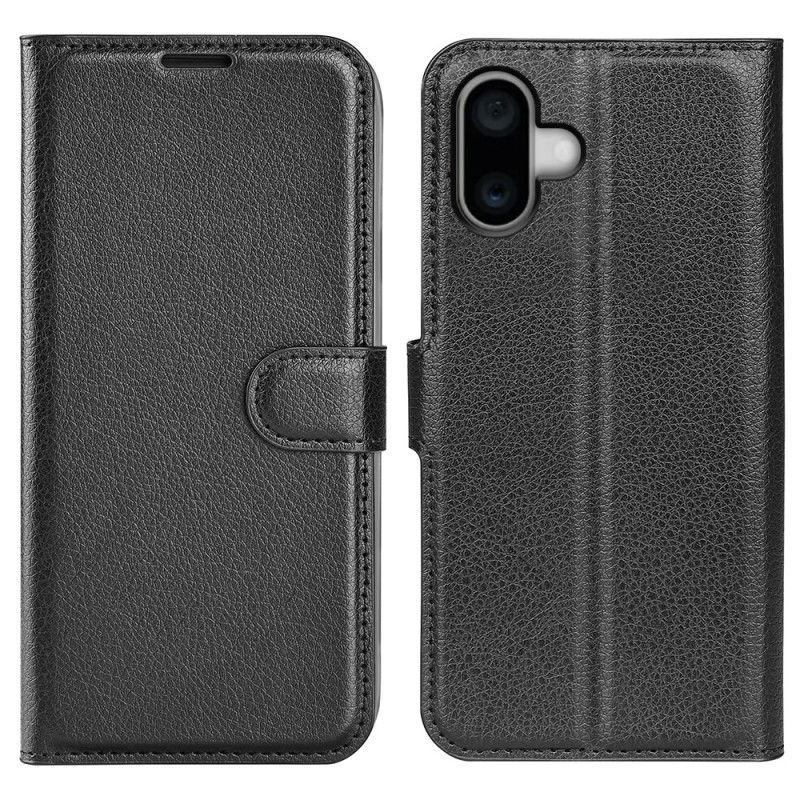 Kotelot iPhone 16 Litchi Faux Leather