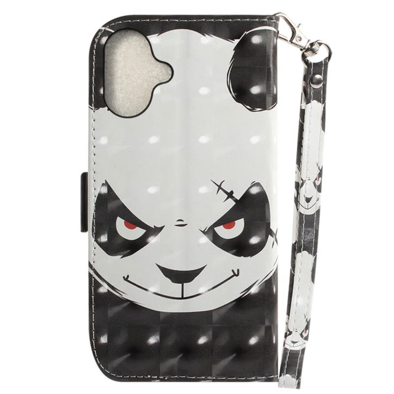 Kuoret iPhone 16 Vihainen Panda Hihnalla