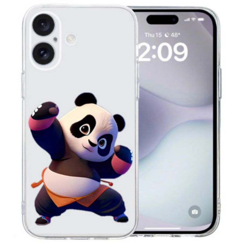 Puhelinkuoret iPhone 16 Läpinäkyvä Panda Edge