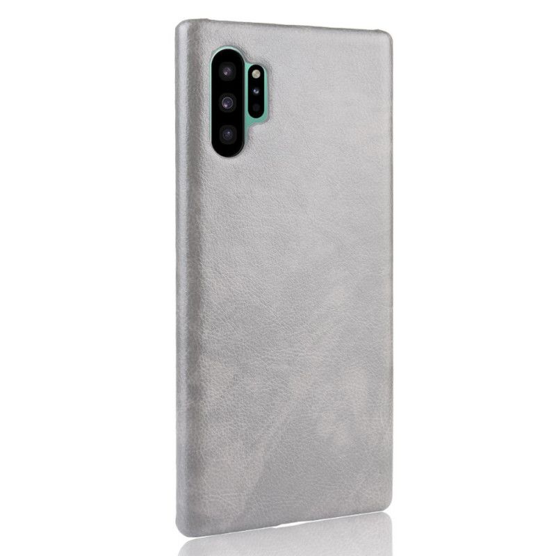 Case Kuoret Samsung Galaxy Note 10 Plus Musta Puhelinkuoret Klassinen Litsi Nahkainen Vaikutus