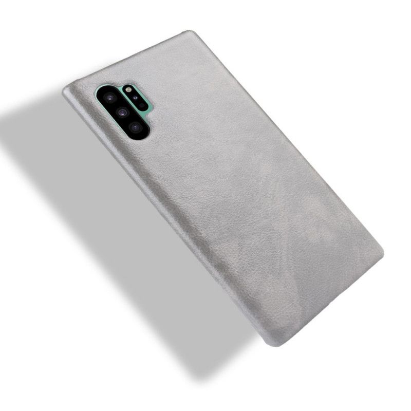 Case Kuoret Samsung Galaxy Note 10 Plus Musta Puhelinkuoret Klassinen Litsi Nahkainen Vaikutus