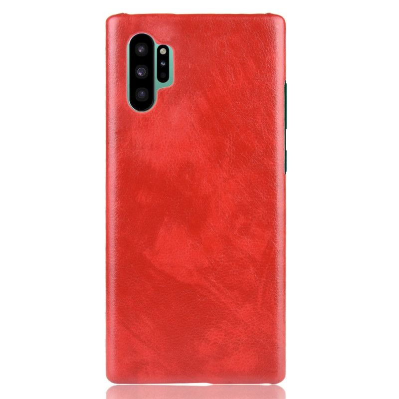 Case Kuoret Samsung Galaxy Note 10 Plus Musta Puhelinkuoret Klassinen Litsi Nahkainen Vaikutus