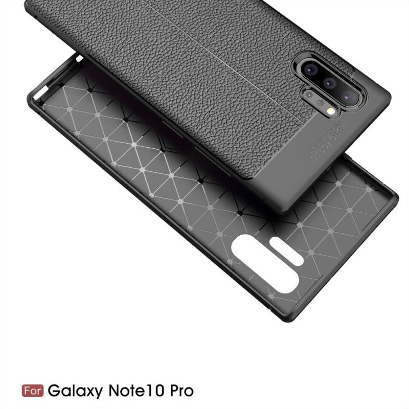 Case Kuoret Samsung Galaxy Note 10 Plus Punainen Musta Puhelinkuoret Kaksilinjainen Litsi Nahkainen Vaikutus