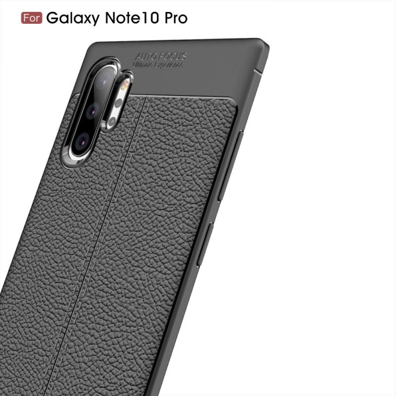 Case Kuoret Samsung Galaxy Note 10 Plus Punainen Musta Puhelinkuoret Kaksilinjainen Litsi Nahkainen Vaikutus