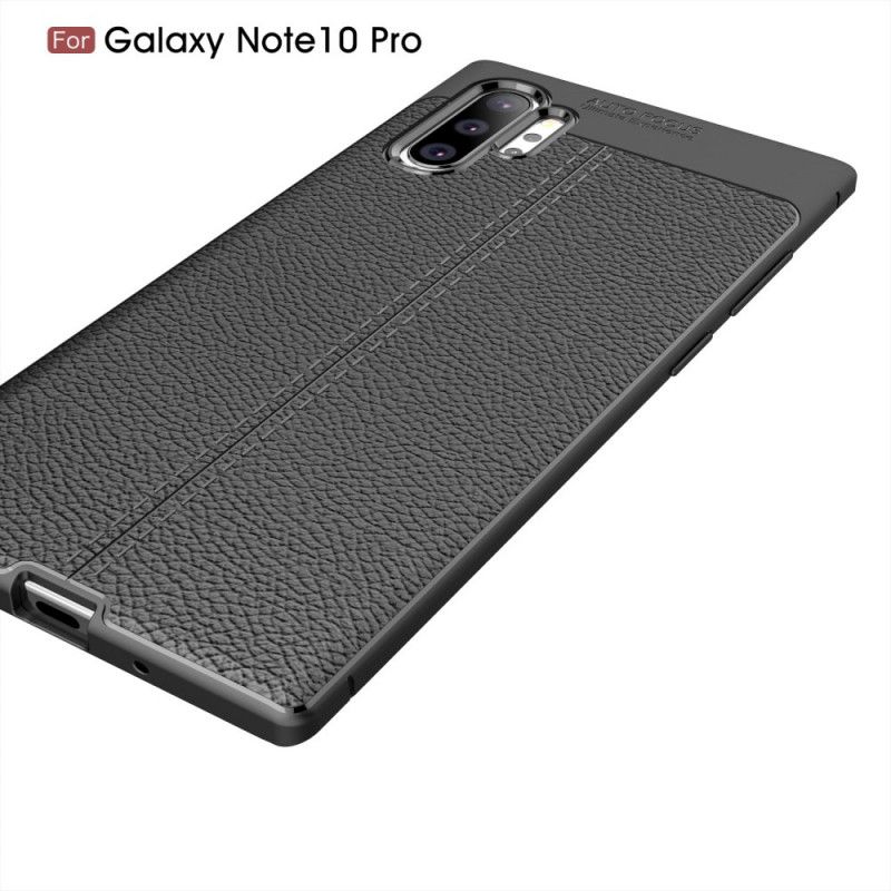 Case Kuoret Samsung Galaxy Note 10 Plus Punainen Musta Puhelinkuoret Kaksilinjainen Litsi Nahkainen Vaikutus