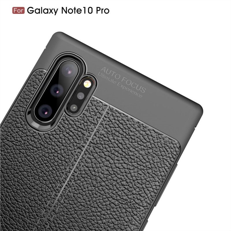 Case Kuoret Samsung Galaxy Note 10 Plus Punainen Musta Puhelinkuoret Kaksilinjainen Litsi Nahkainen Vaikutus