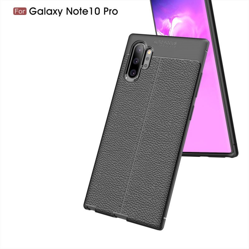 Case Kuoret Samsung Galaxy Note 10 Plus Punainen Musta Puhelinkuoret Kaksilinjainen Litsi Nahkainen Vaikutus