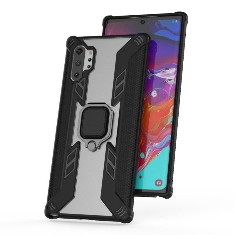 Case Kuoret Samsung Galaxy Note 10 Plus Punainen Musta Puhelinkuoret Soturi Renkaalla