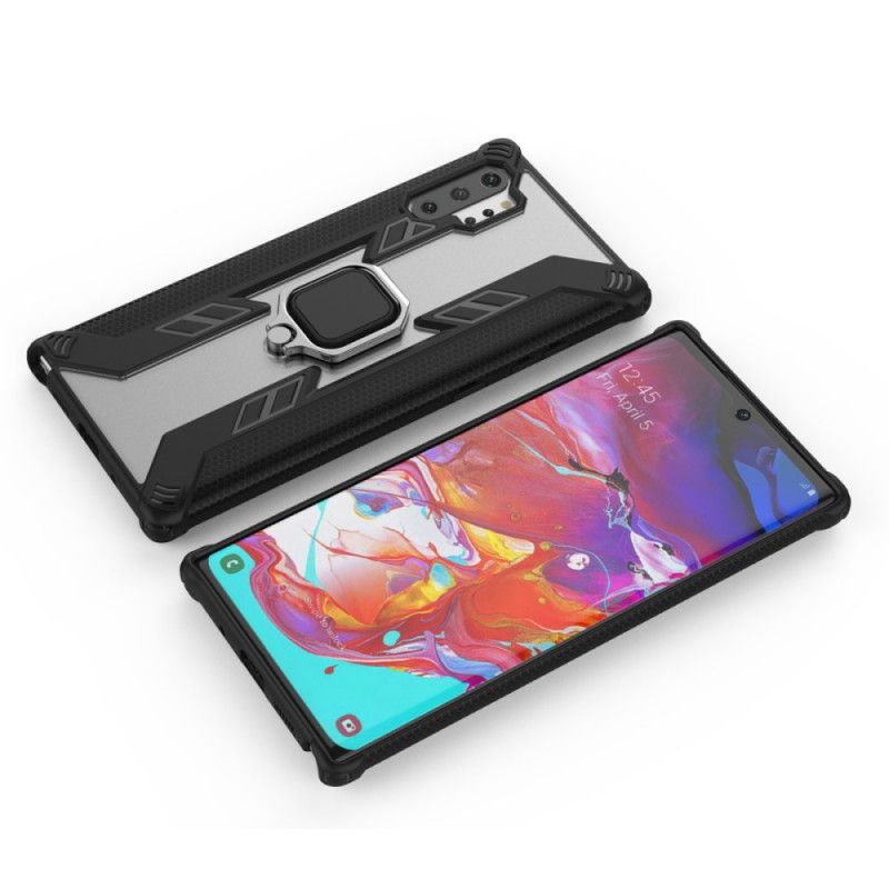 Case Kuoret Samsung Galaxy Note 10 Plus Punainen Musta Puhelinkuoret Soturi Renkaalla