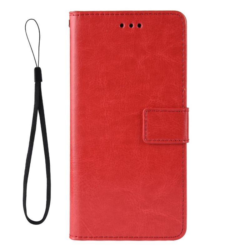 Flip Case Samsung Galaxy Note 10 Plus Punainen Musta Räikeä Tekonahka