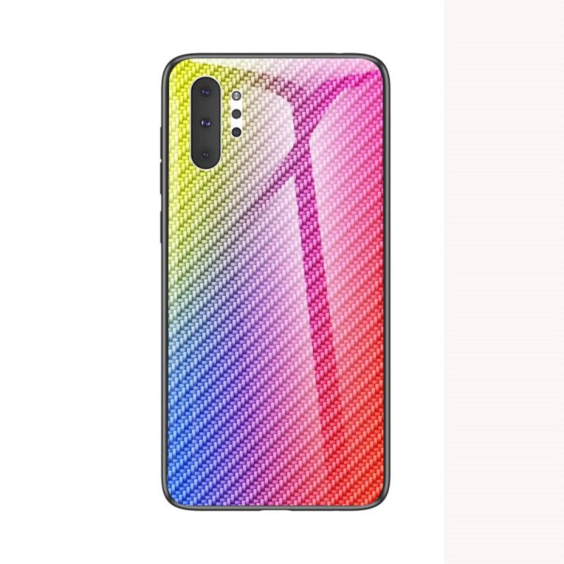 Kuori Samsung Galaxy Note 10 Plus Magenta Musta Karkaistua Hiilikuitua