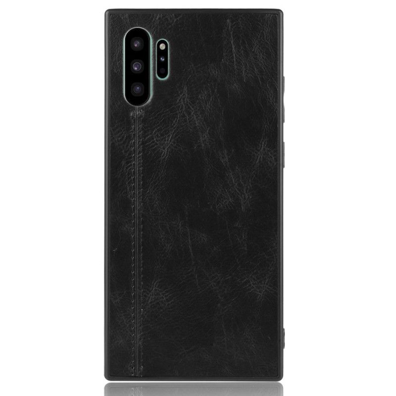 Kuori Samsung Galaxy Note 10 Plus Punainen Musta Nahkainen Ommel