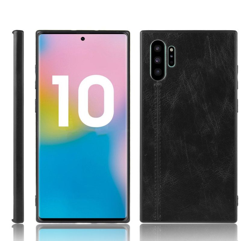 Kuori Samsung Galaxy Note 10 Plus Punainen Musta Nahkainen Ommel