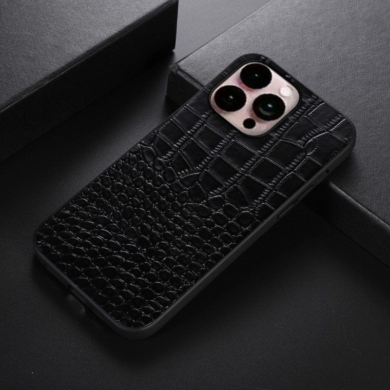 Case iPhone 14 Pro Max Aito Crocodile Texture -nahka