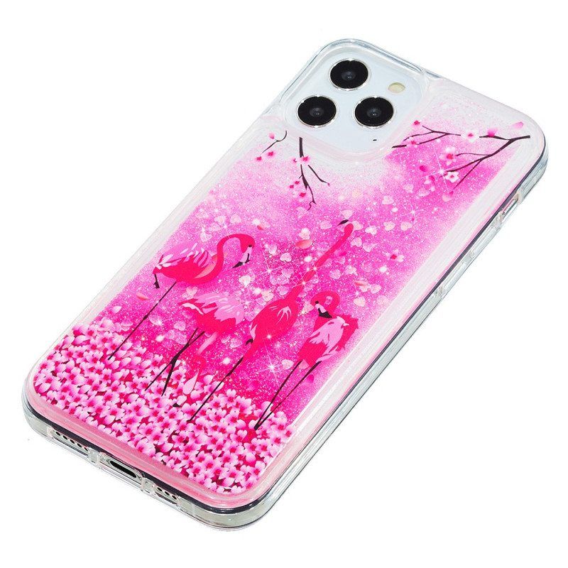 Case iPhone 15 Pro Max Flamingo Glitter