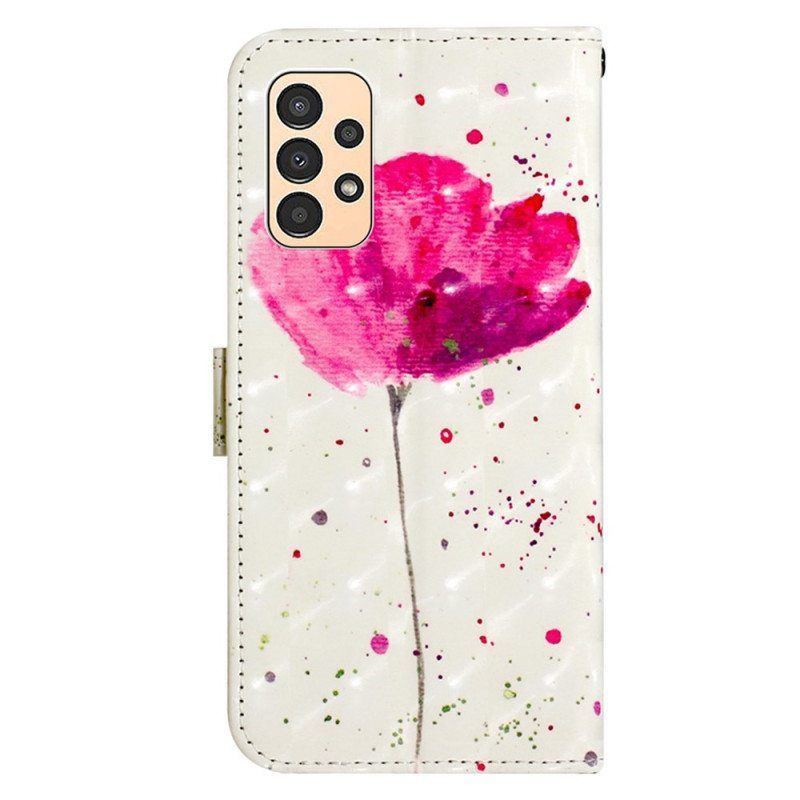 Case Nahkakotelo Samsung Galaxy A13 Suojaketju Kuori Hihna Poppy