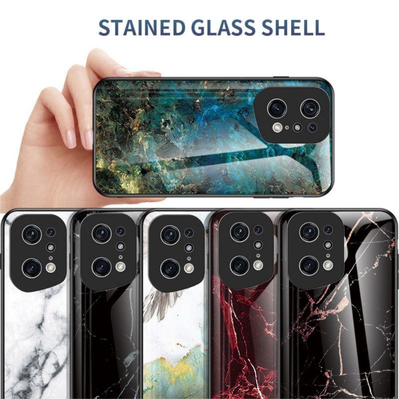 Case Oppo Find X5 Pro Marmorivärit Karkaistu Lasi