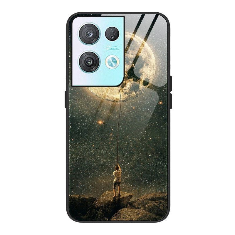 Case Oppo Reno 8 Pro Moon Man Karkaistu Lasi