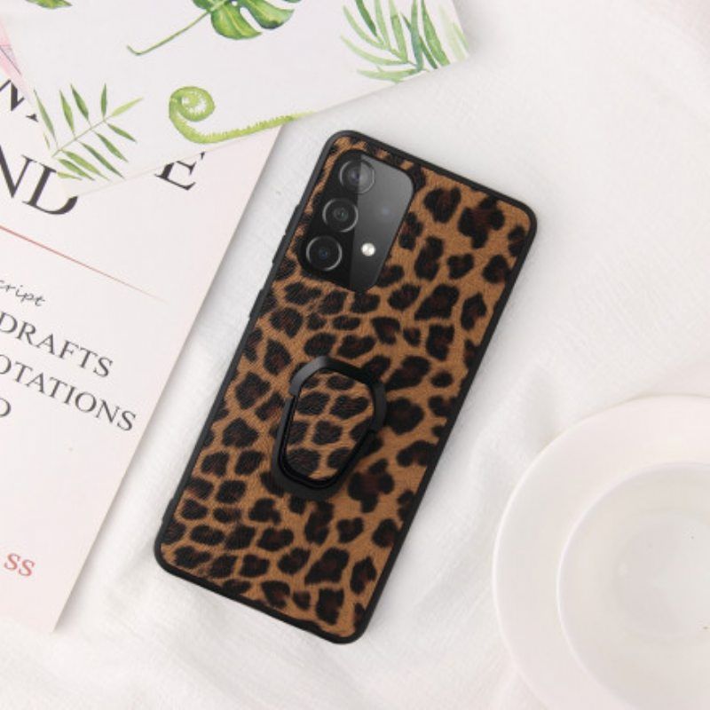 Case Samsung Galaxy A52 4G / A52 5G / A52s 5G Leopard-tyylinen Rengastuki