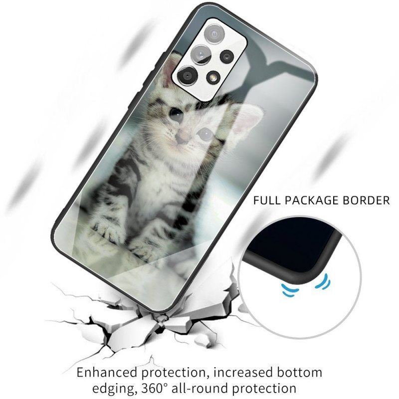 Case Samsung Galaxy A53 5G Kitten Karkaistu Lasi