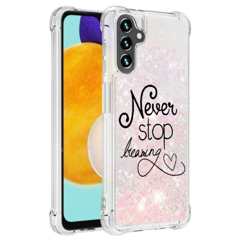 Case Samsung Galaxy A54 5G Älä Koskaan Lopeta Paljetteja