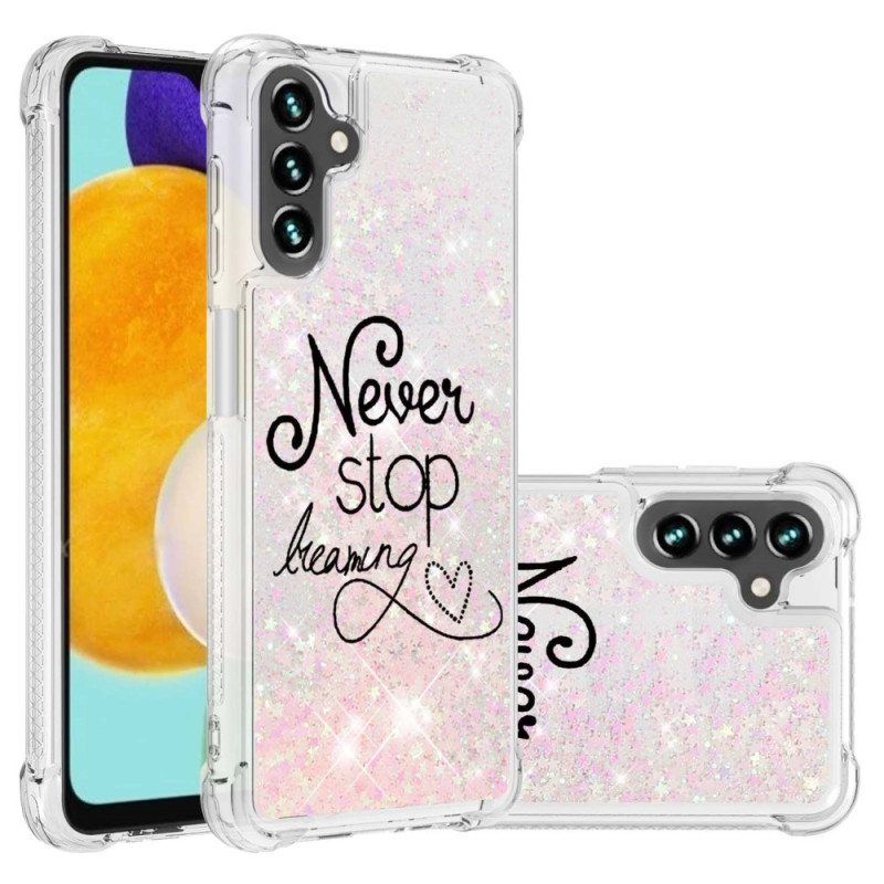 Case Samsung Galaxy A54 5G Älä Koskaan Lopeta Paljetteja