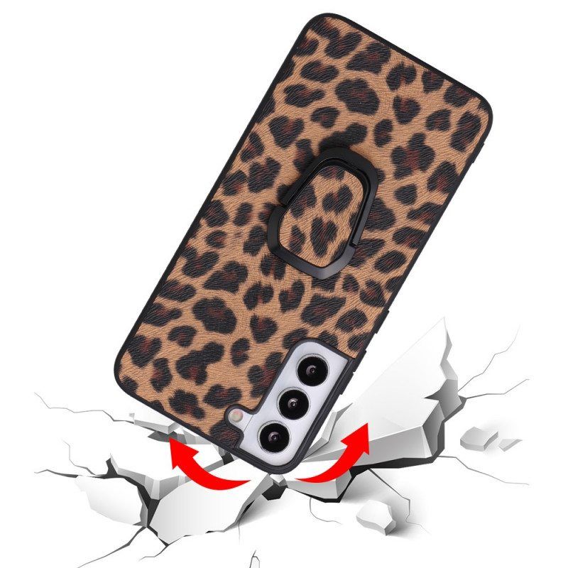 Case Samsung Galaxy S22 5G Leopard-tyylinen Rengastuki