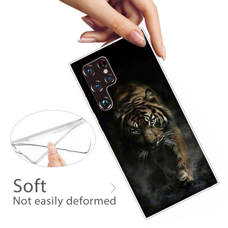 Case Samsung Galaxy S22 Ultra 5G Joustava Tiger