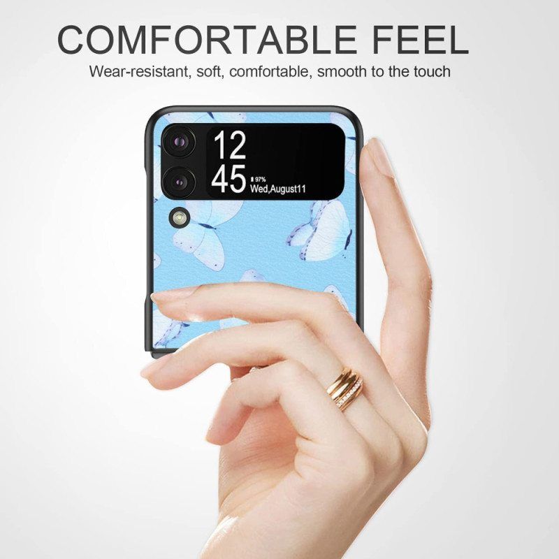 Case Samsung Galaxy Z Flip 4 Kotelot Flip Keinonahkaiset Perhoset