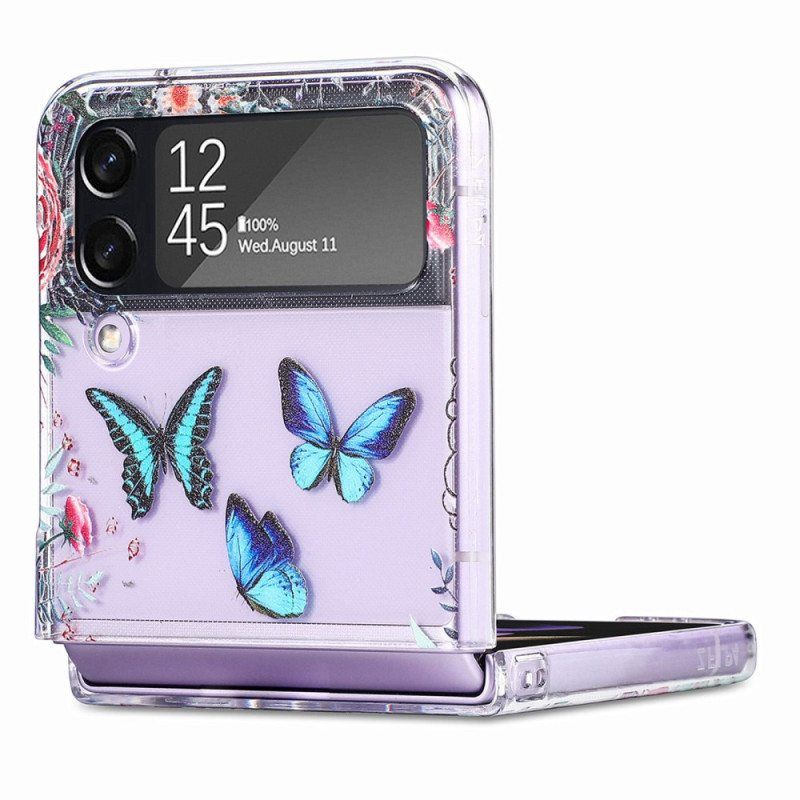 Case Samsung Galaxy Z Flip 4 Kotelot Flip Useita Perhosia