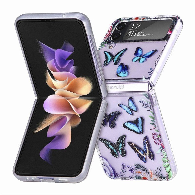 Case Samsung Galaxy Z Flip 4 Kotelot Flip Useita Perhosia