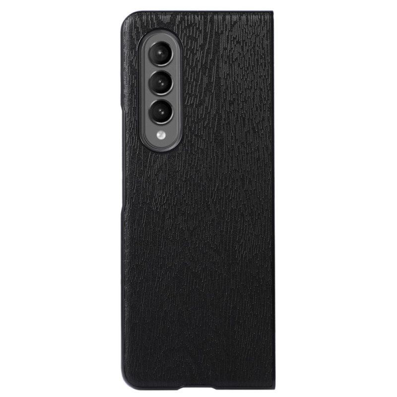 Case Samsung Galaxy Z Fold 4 Faux Leather Puun Rakenne