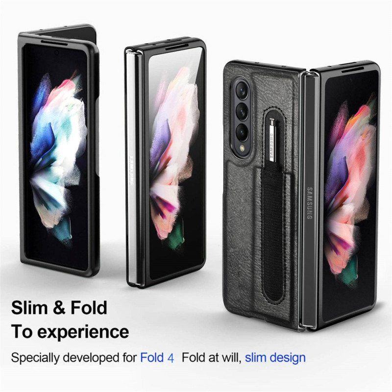 Case Samsung Galaxy Z Fold 4 Keinonahkainen Kynä