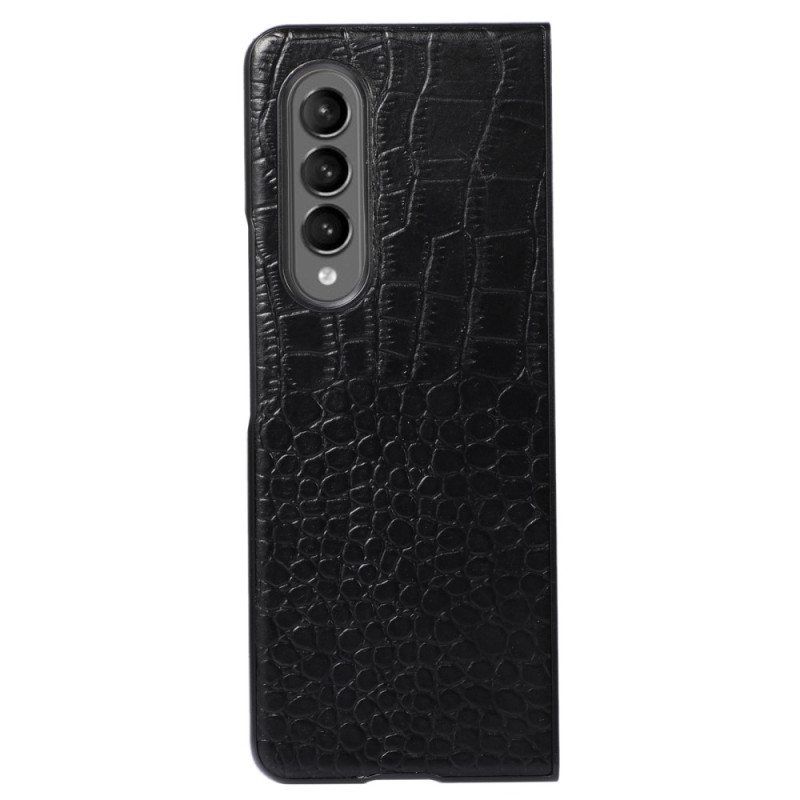 Case Samsung Galaxy Z Fold 4 Trendikäs Crocodile Effect Aitoa Nahkaa