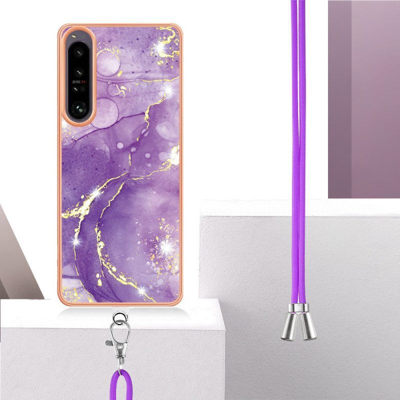 Case Sony Xperia 1 IV Kiristysnyörillä Marmorijohdolla