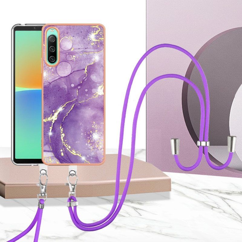 Case Sony Xperia 10 IV Kiristysnyörillä Marmorijohdolla