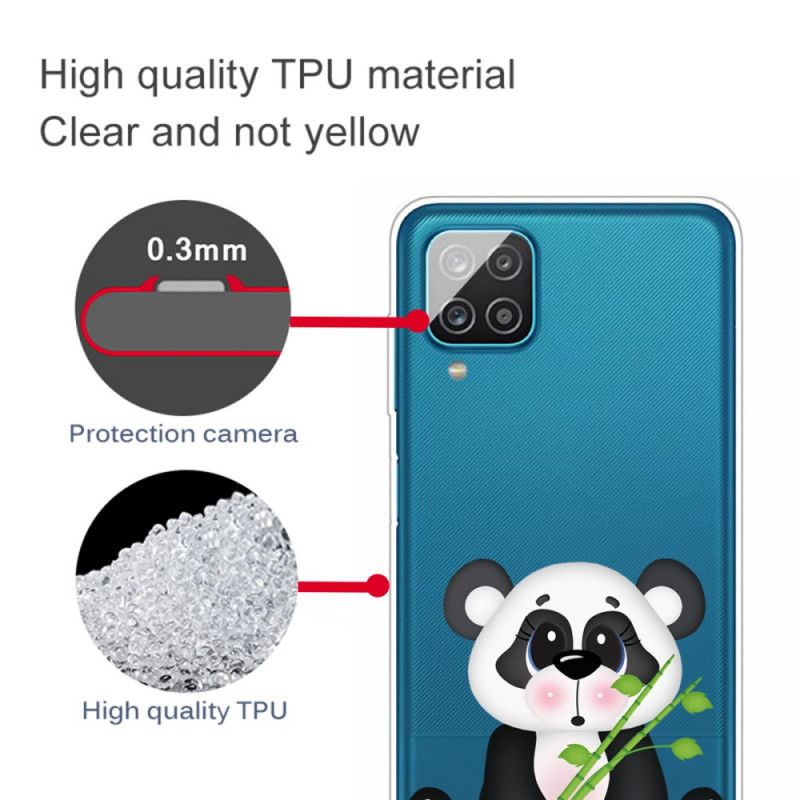 Case Kuoret Samsung Galaxy A12 Puhelinkuoret Läpinäkyvä Surullinen Panda