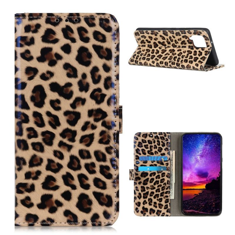 Flip Case Samsung Galaxy A12 Yksinkertainen Leopardi