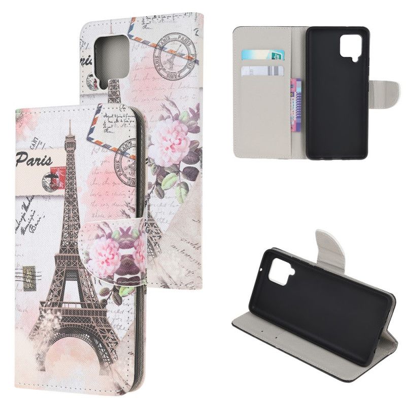 Kotelot Samsung Galaxy A12 Retro Eiffel-Torni