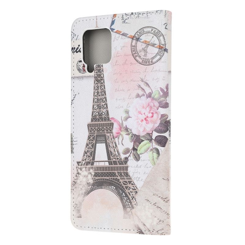 Kotelot Samsung Galaxy A12 Retro Eiffel-Torni