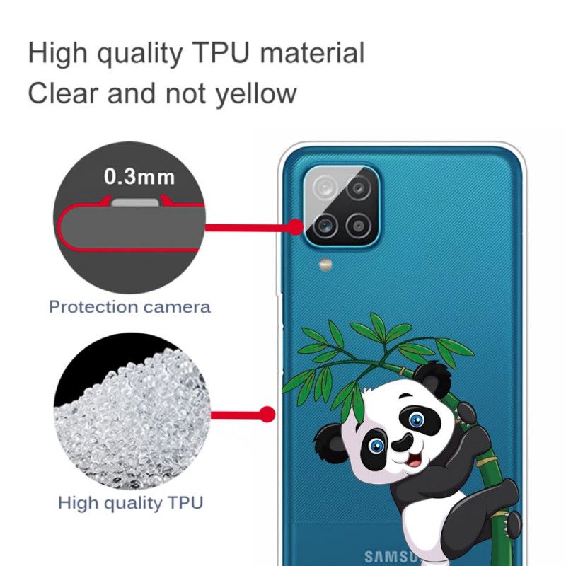 Kuori Samsung Galaxy A12 Puhelinkuoret Läpinäkyvä Panda Bambulla