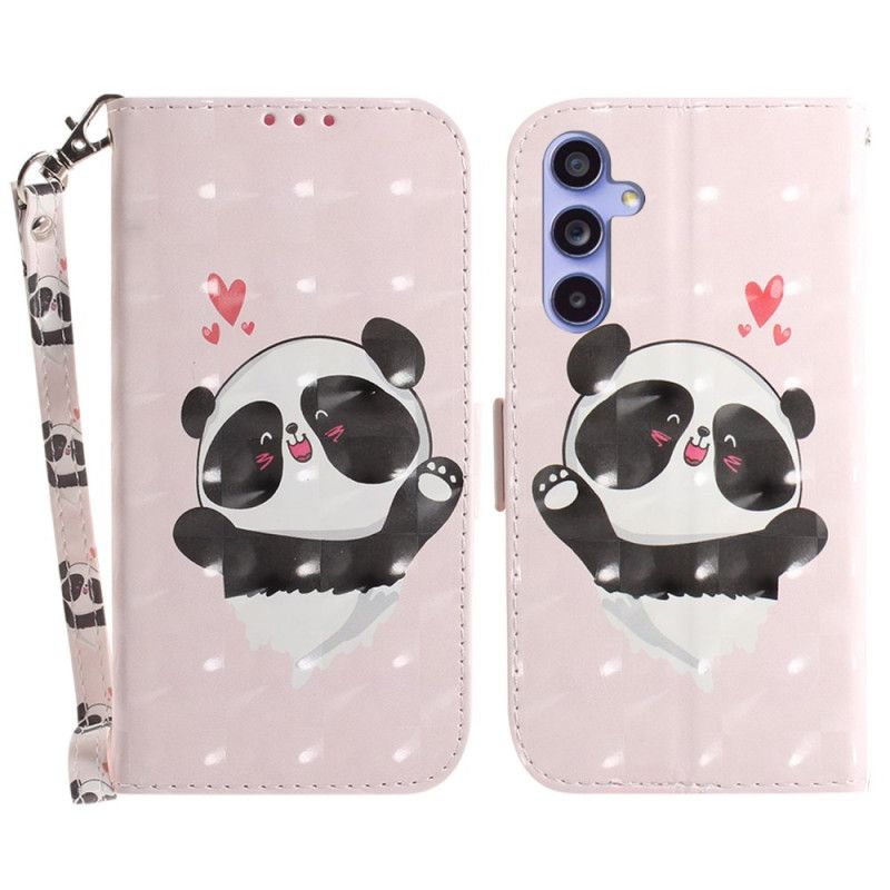 Kotelot Samsung Galaxy A55 5g Panda Love Hihnalla