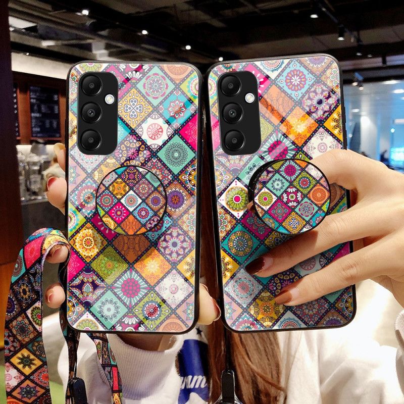 Kuori Samsung Galaxy A55 5g Tuki- Ja Patchwork-hihnalla Suojakuori