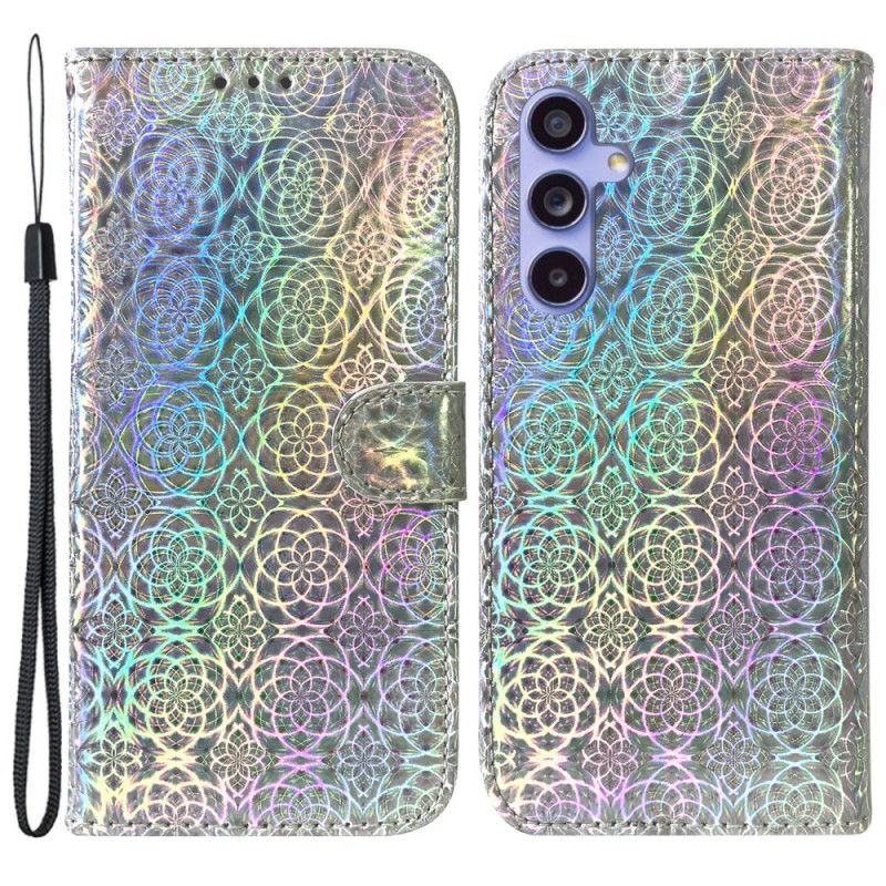 Nahkakotelo Samsung Galaxy A55 5g Strappy Disco -tyyli