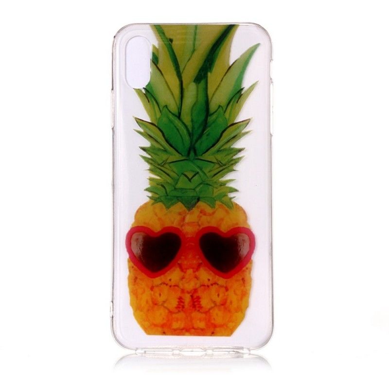 Kuori iPhone XS Läpinäkyvä Inkognito-Ananas Suojakuori