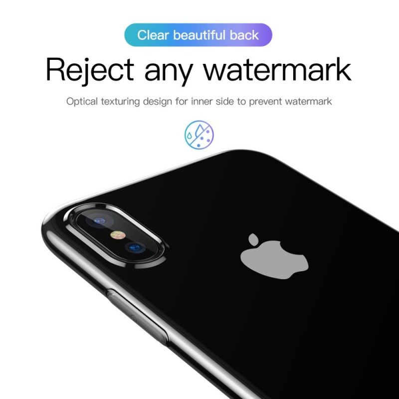 Kuori iPhone XS Läpinäkyvä Yksinkertainen Baseus-Sarja Suojakuori